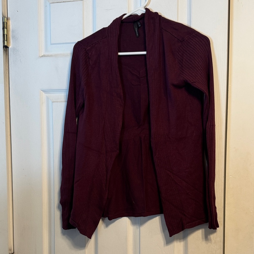 Maurices Deep Red Open Cardigan